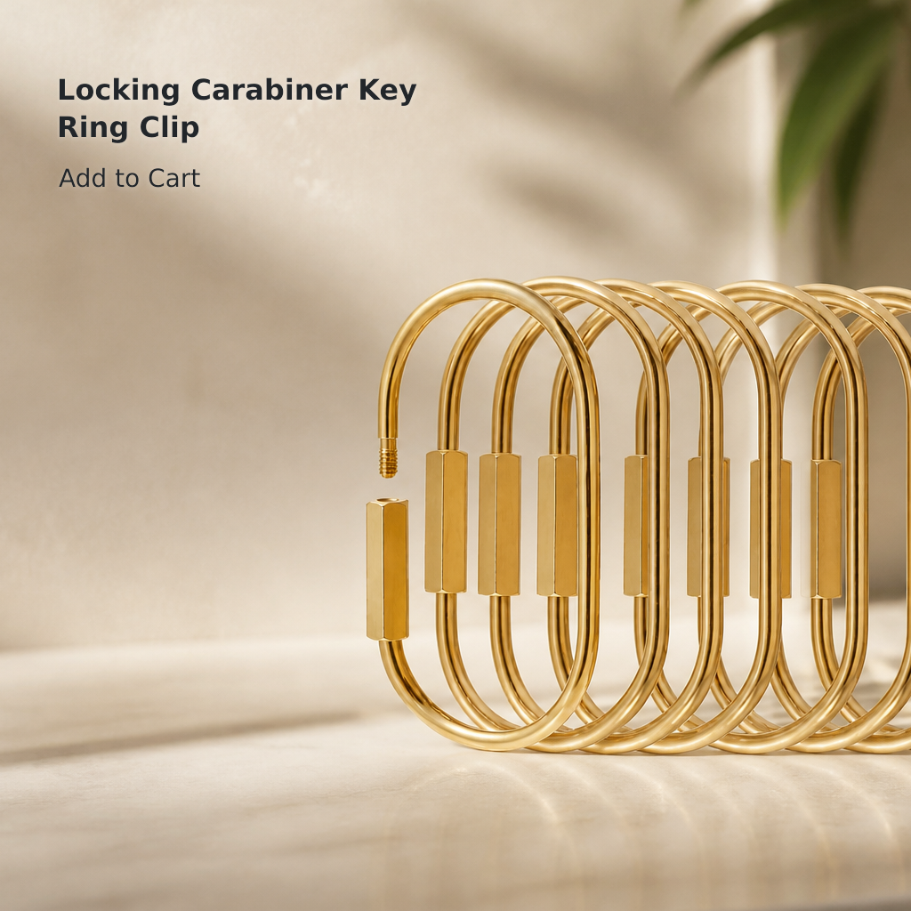 Locking Carabiner Keychain with Screw Closure