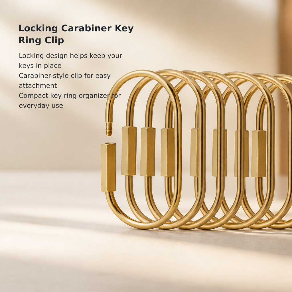 Locking Carabiner Keychain with Screw Closure